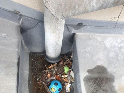 Nettoyage de goutière avec dégorgement des moignions